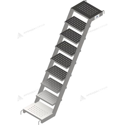Лестница маршевая с О-образным креплением 2.57 х 0.64 м